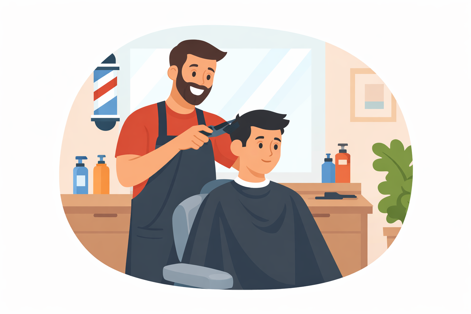 Barbershop and salon website mockup